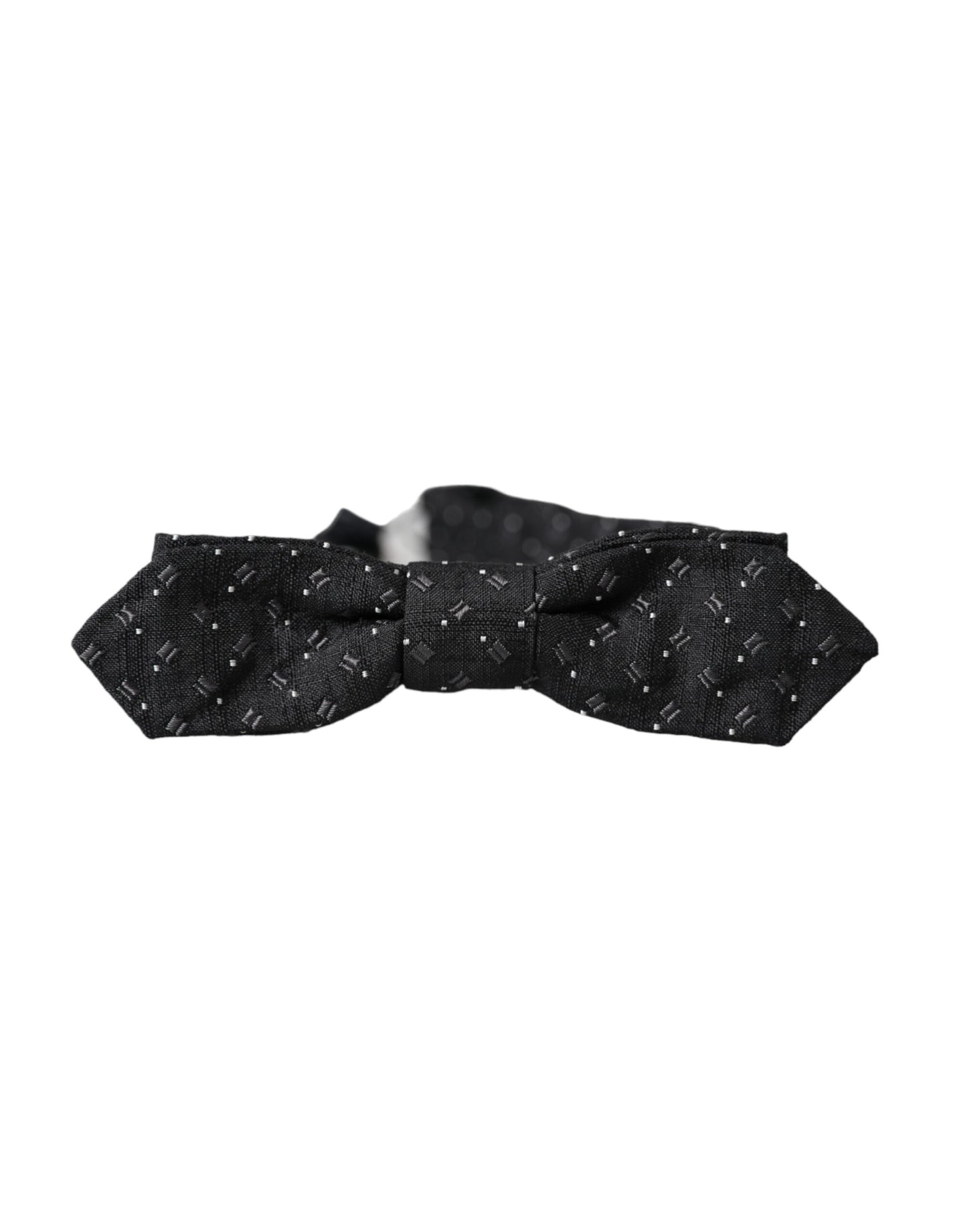 Dolce & Gabbana Black Silk Patterned Adjustable Neck Men Papillon Bow Tie