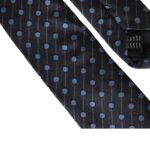 Dolce & Gabbana Black Blue Polka Dot Silk Adjustable Men Tie