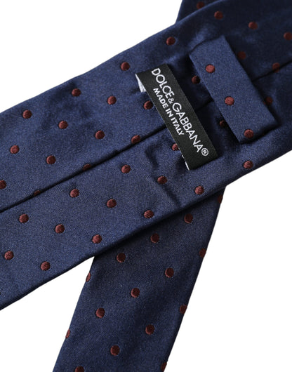 Dolce & Gabbana Blue Polka Dot 100% Silk Adjustable Men Tie