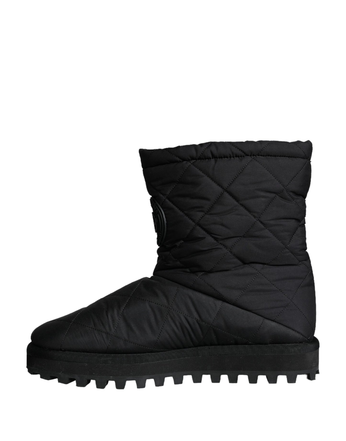 Dolce & Gabbana Black Nylon Padded Mid Calf Men Boots Shoes