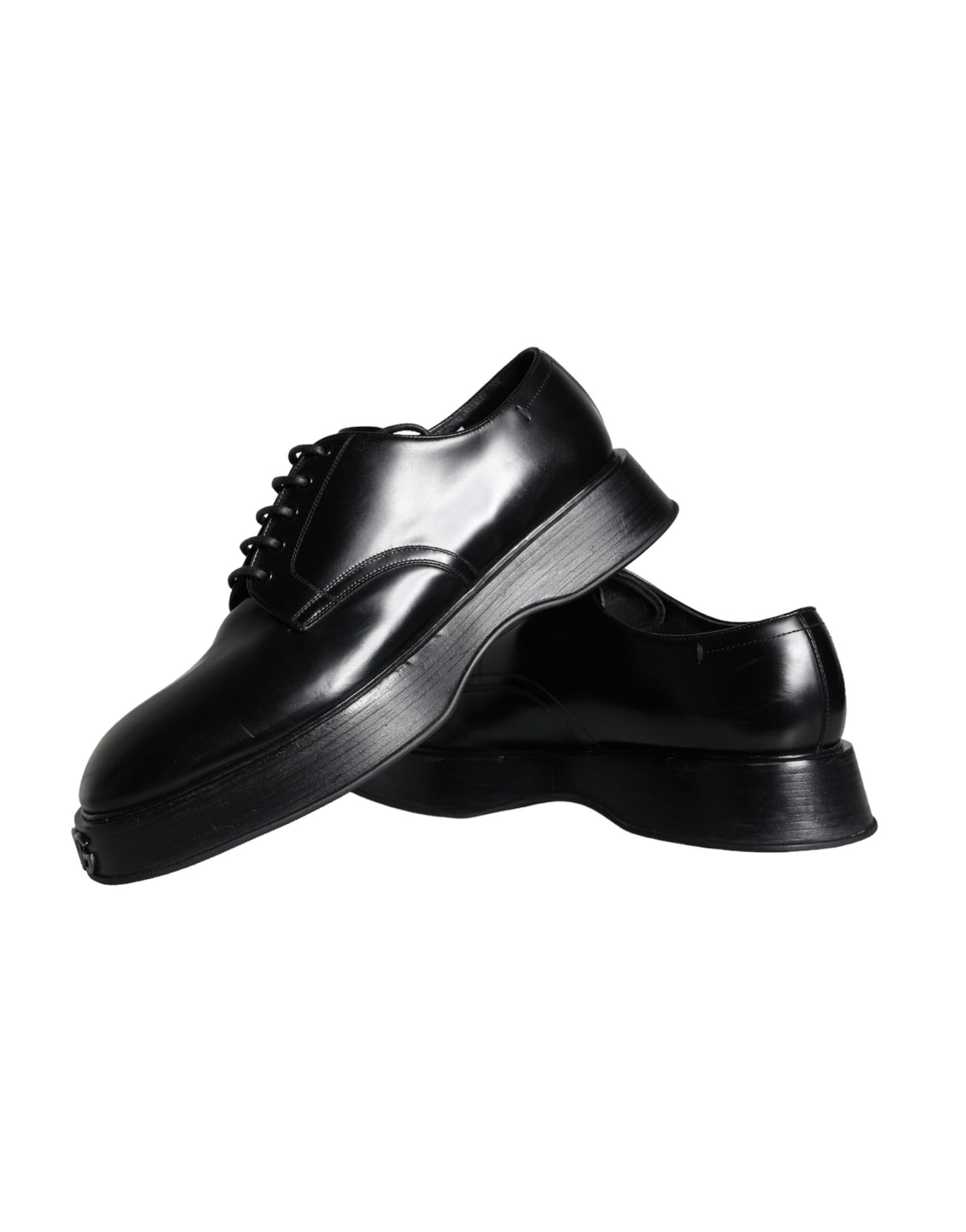 Dolce & Gabbana Black Calf Leather Derby Formal Dress Shoes