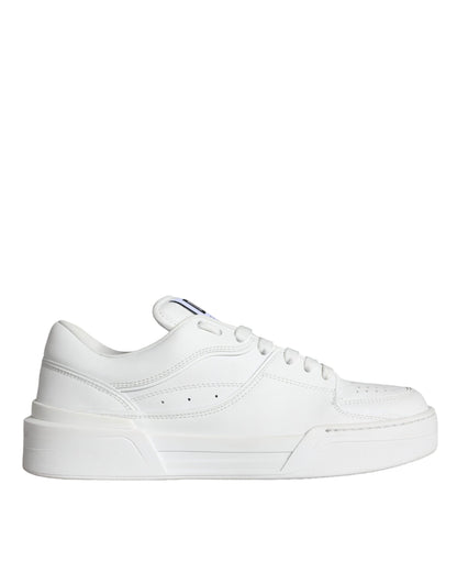 Dolce & Gabbana White Miami Leather Low Top Sneakers Shoes