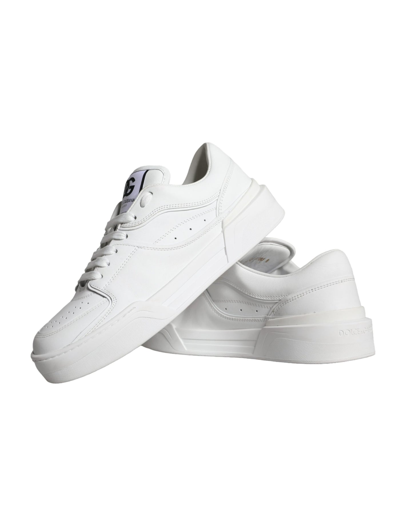 Dolce & Gabbana White Miami Leather Low Top Sneakers Shoes