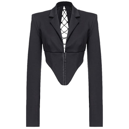 PINKO Black Viscose Suits & Blazer