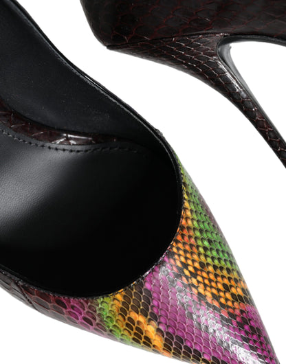 Dolce & Gabbana Multicolor Exotic Leather Heels Pumps Shoes