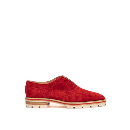 Christian Louboutin Red Suede Flat Shoe