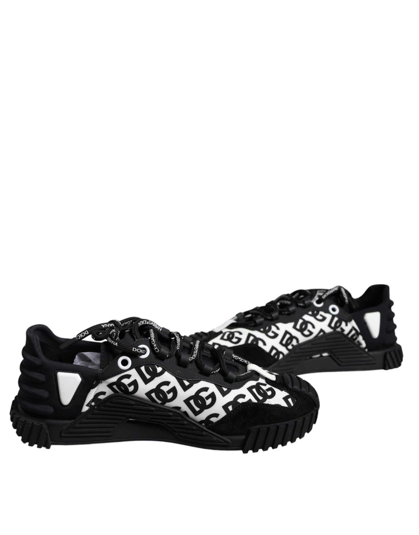 Dolce & Gabbana Black Logo Lace Up Low Top NS1 Sneakers Shoes