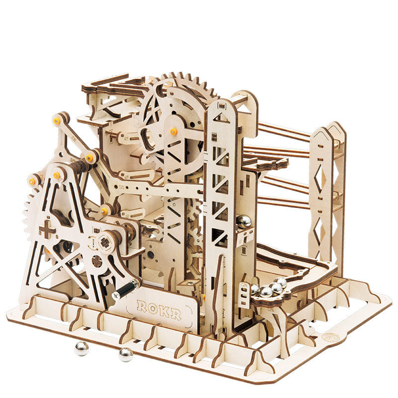 Wooden toy mechanical transmission model 3D puzzle handmade