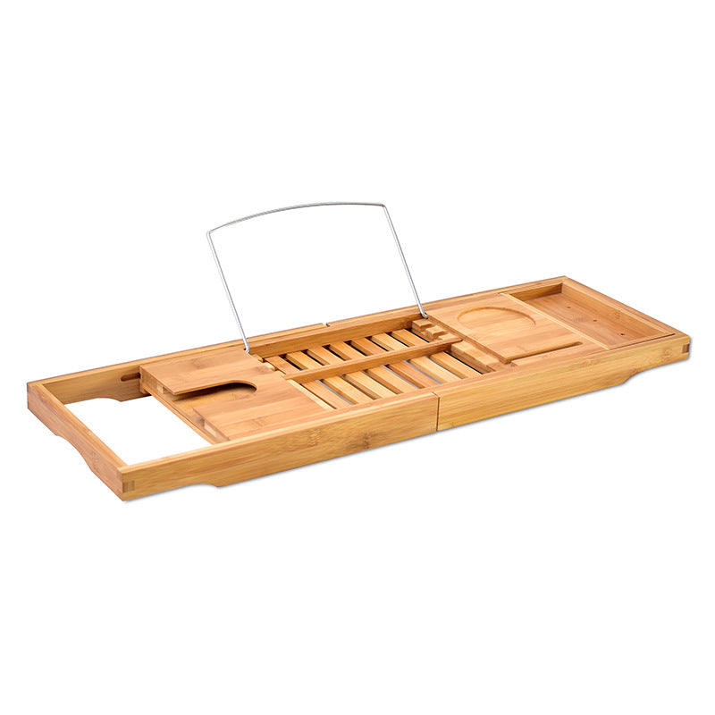 Bamboo Bathtub Rack Telescopic Storage Rack