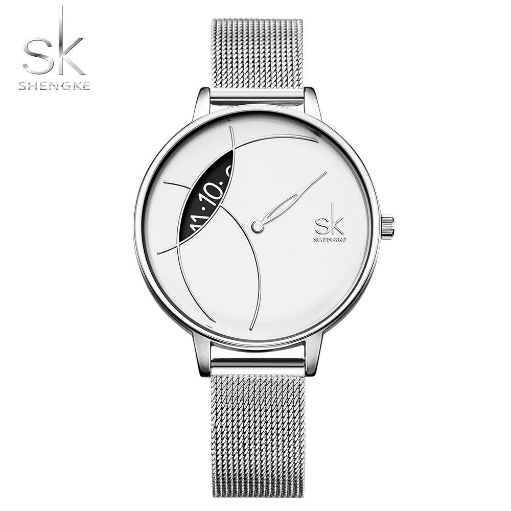 SK marque montre pour femme femmes créative bracelet en maille montre personnalisée femmes Simple montre à quartz décontractée usine en gros 0091