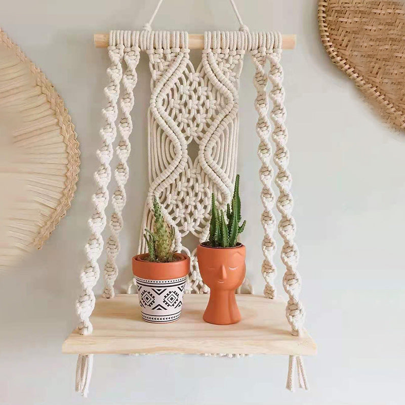 Cotton Rope Wall Hanging Bohemia Shelf