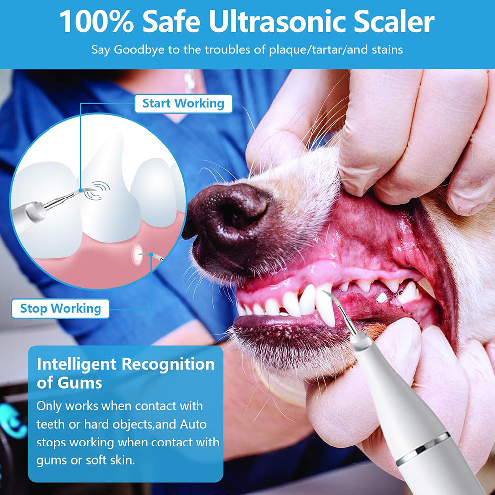 Ultrasonic Pet Dental Cleaner, Usb Charging with LED Light,