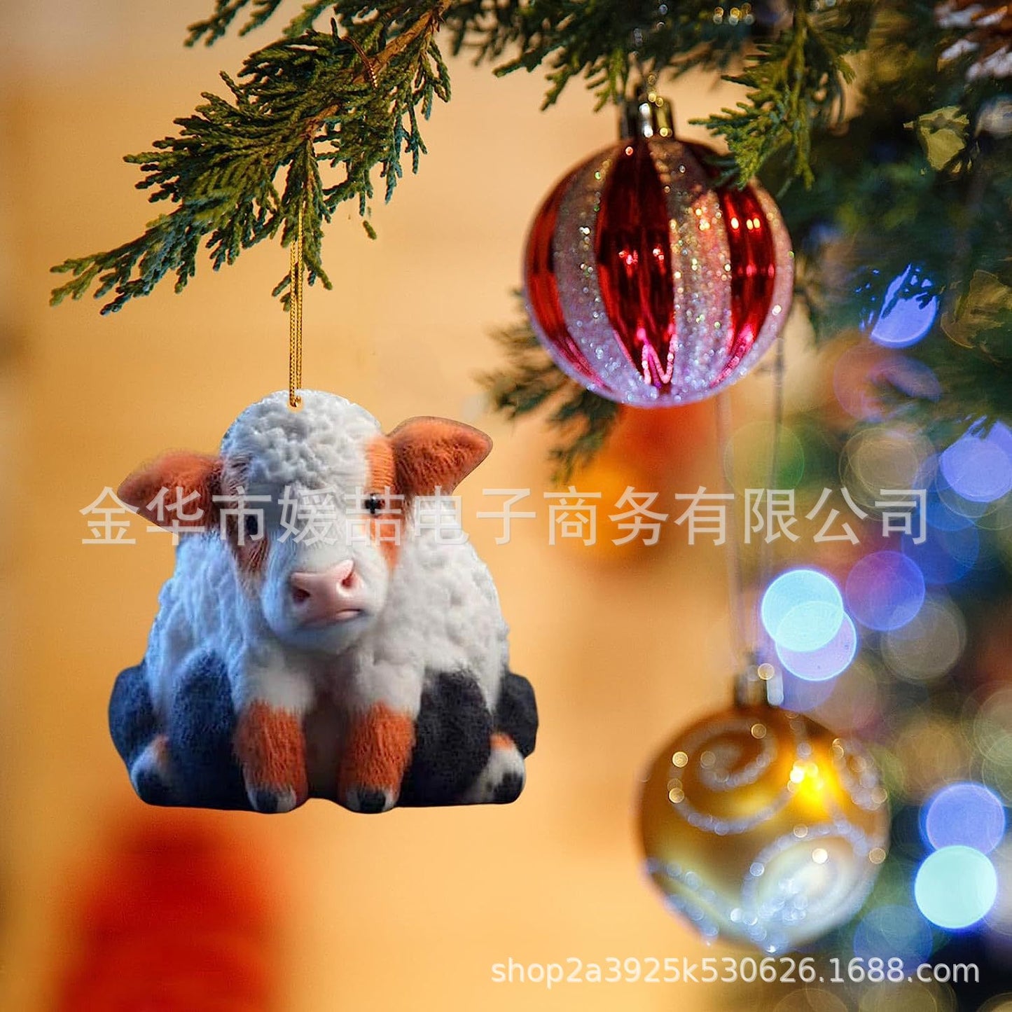 New Products Cute Cartoon Cow Car Pendant Home Tree Decoration Christmas