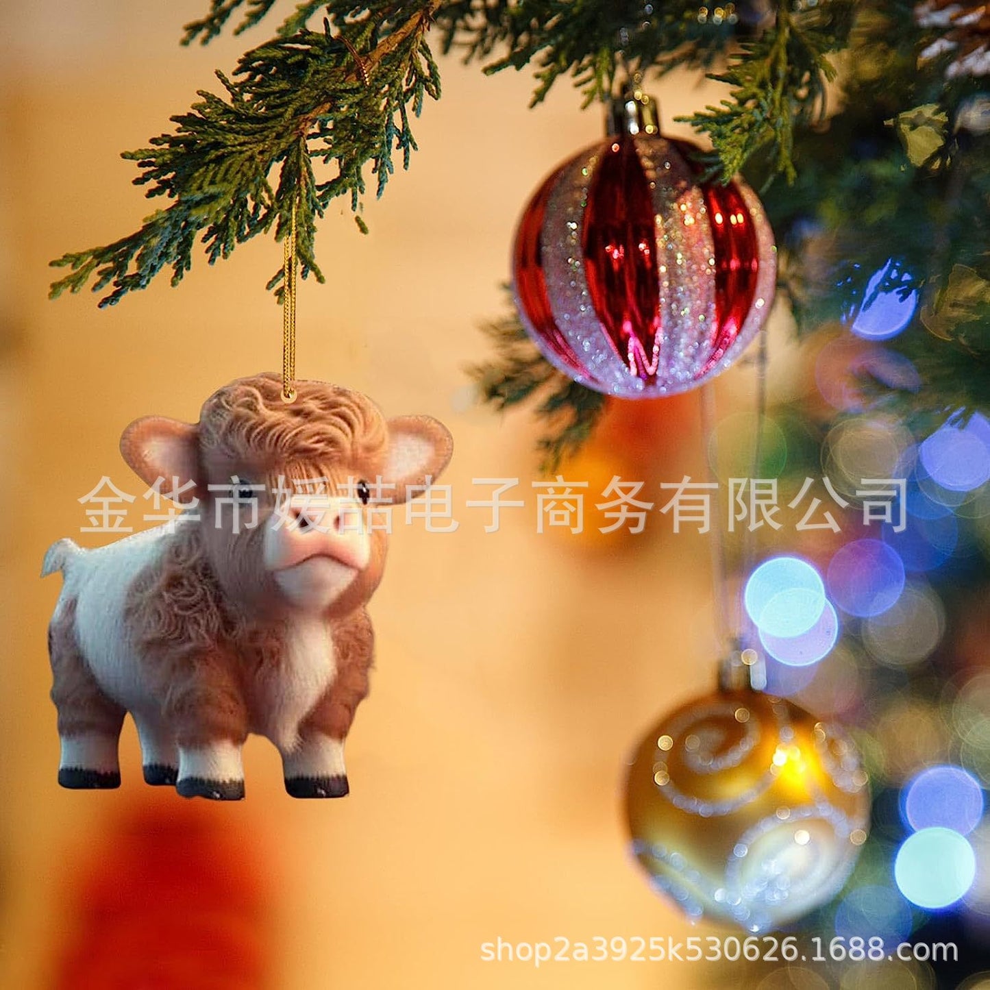 New Products Cute Cartoon Cow Car Pendant Home Tree Decoration Christmas