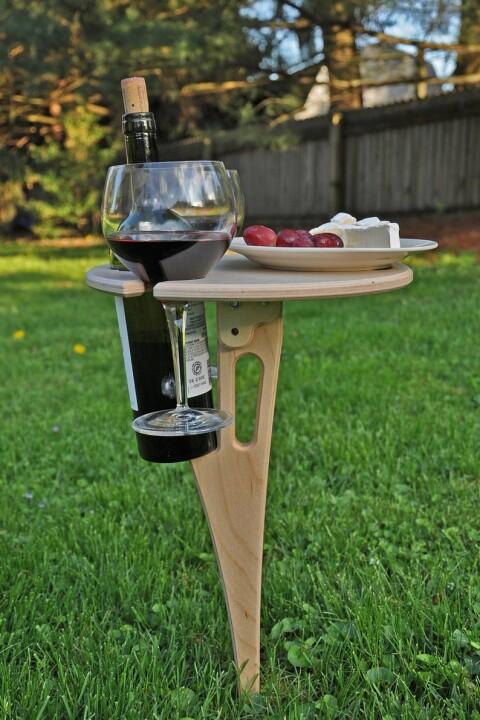 Outdoor Foldable Portable Wooden Wine Table