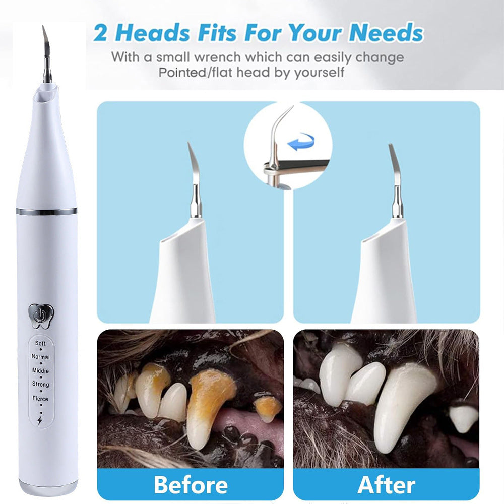 Ultrasonic Pet Dental Cleaner, Usb Charging with LED Light,