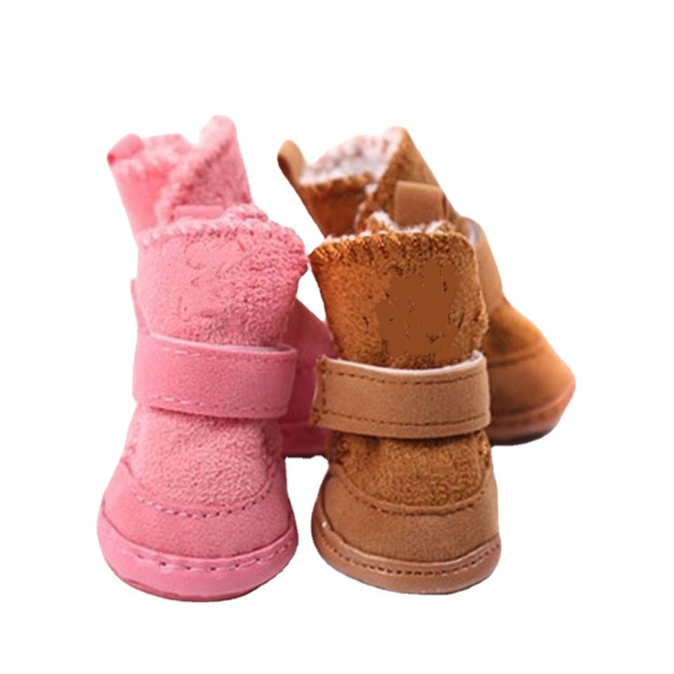 Dog cotton shoes, lambskin snow boots