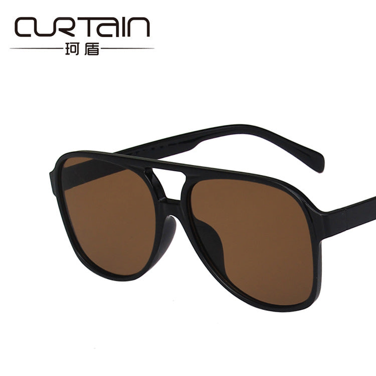 New Trend Large Frame Double Beam Retro Sunglasses