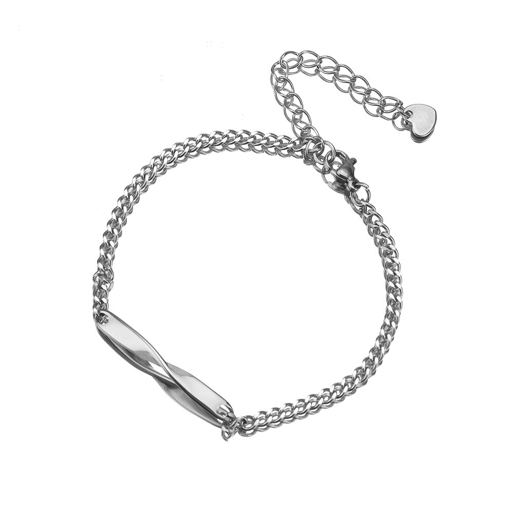 Stainless Steel Couple Engraving Bracelet