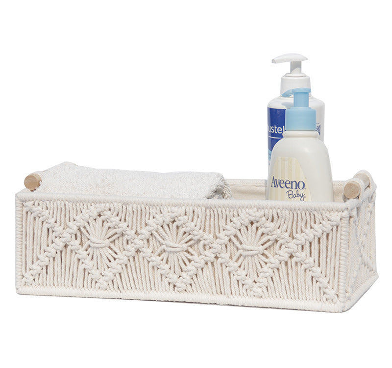 Amazon Boho Style Coton Corde Tissé Panier De Rangement Rangement Décor Boîte À Mouchoirs