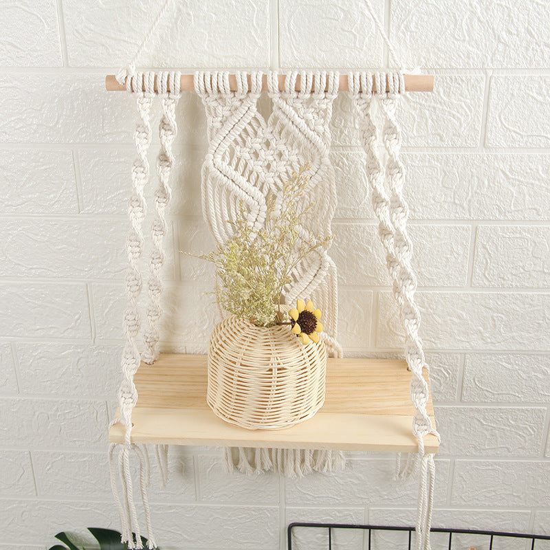 Cotton Rope Wall Hanging Bohemia Shelf