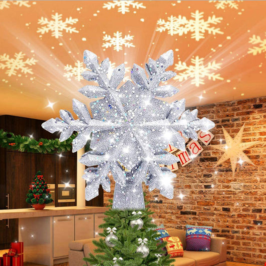 3D LED Christmas Tree Top Projection Lamp Five-pointed Star