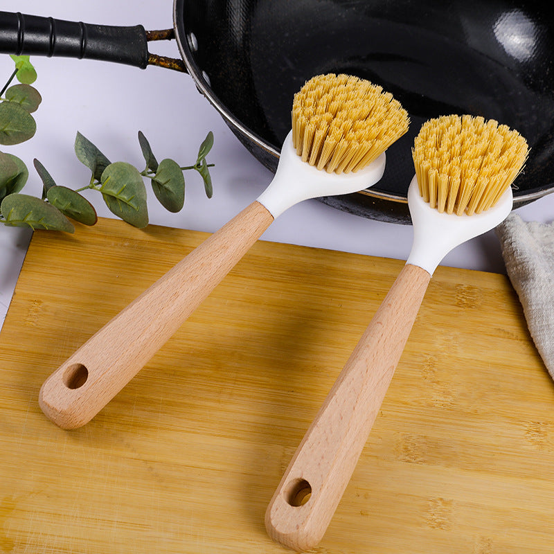 Solid Wood Handle Pot Brush