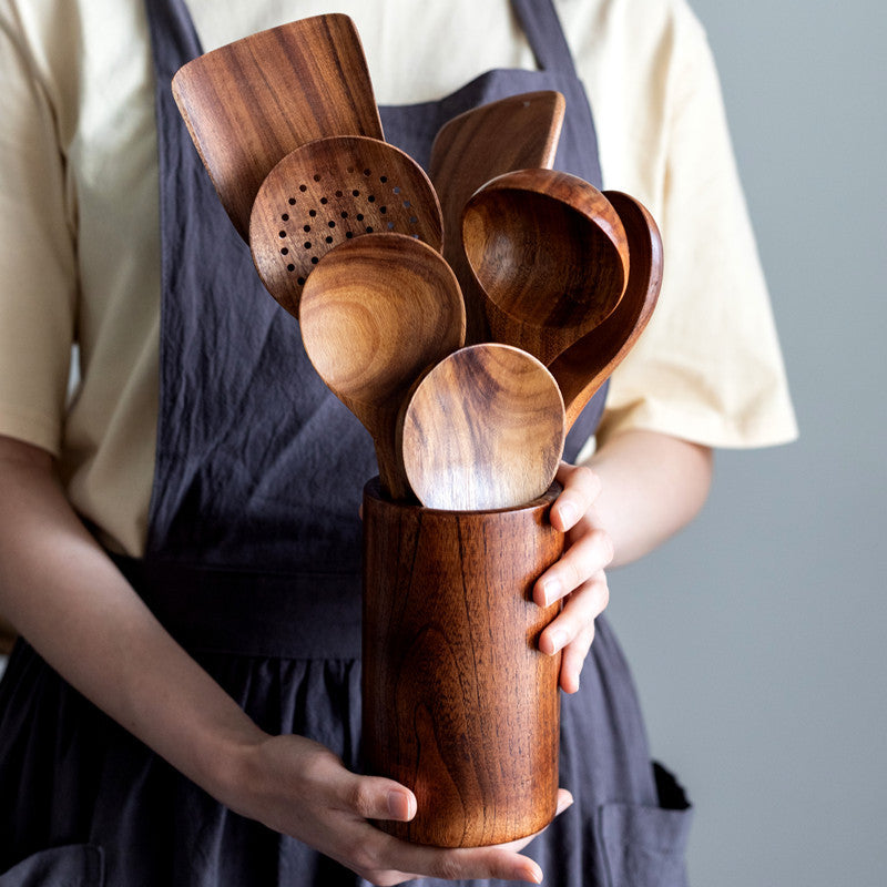 Acacia wood kitchen utensils