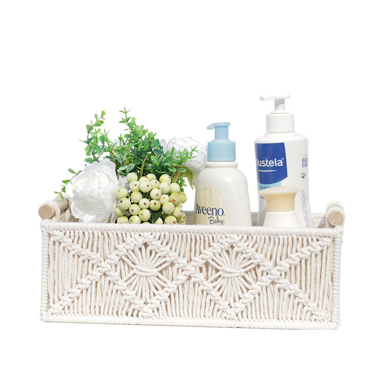 Amazon Boho Style Coton Corde Tissé Panier De Rangement Rangement Décor Boîte À Mouchoirs