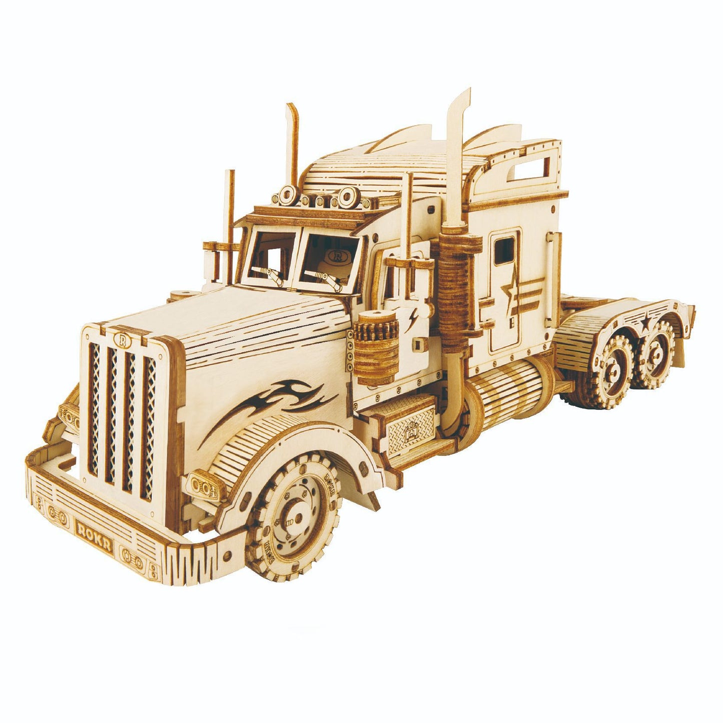 3D three-dimensional puzzle, wooden car model, steam train, truck, jeep,