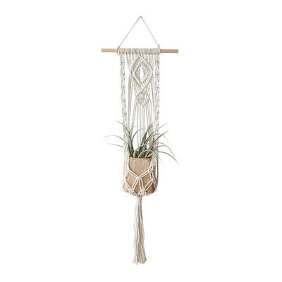 Bohemian Nordic Plant Basket Hanging Handwoven