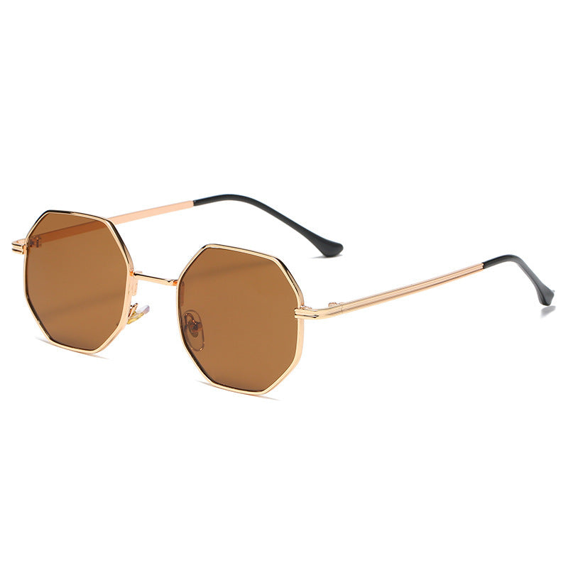 New Retro Small Frame Sunglasses Metal Octagonal For Men And Women