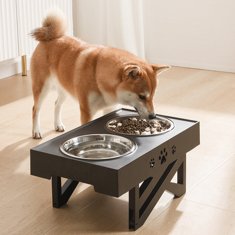 Dog Bowl, Adjustable Height, Large Capacity, Stainless Steel,