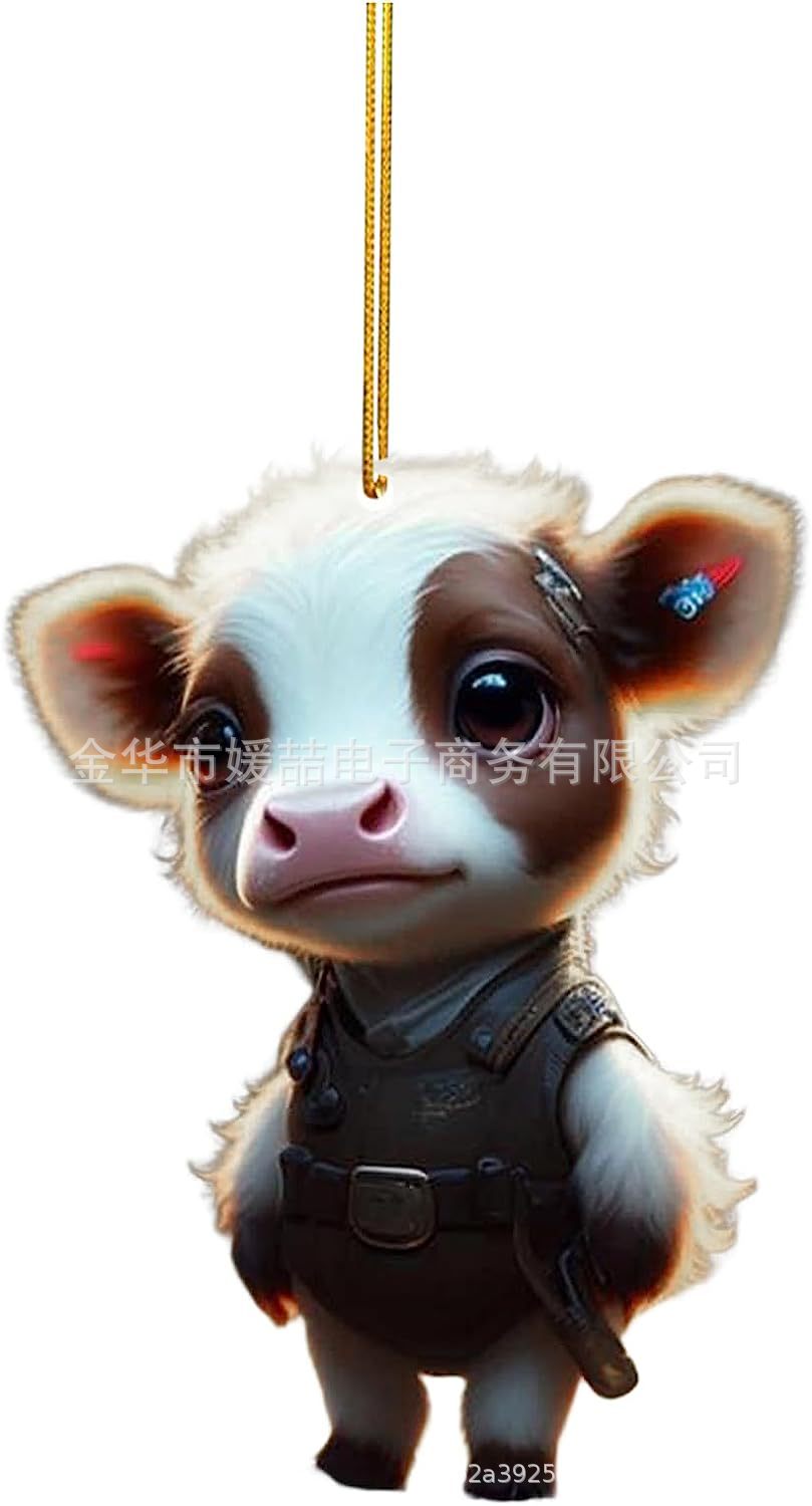 New Products Cute Cartoon Cow Car Pendant Home Tree Decoration Christmas