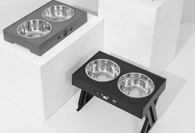 Dog Bowl, Adjustable Height, Large Capacity, Stainless Steel,