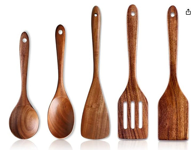 Acacia wood kitchen utensils