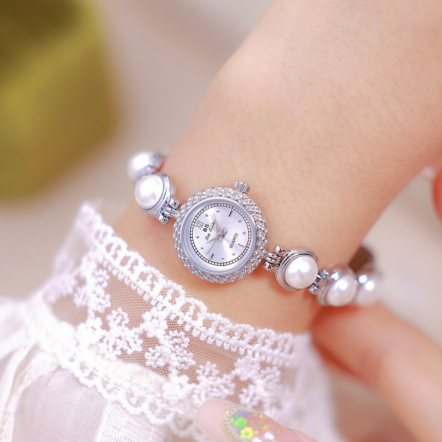 antique luxury pearl bracelet watch