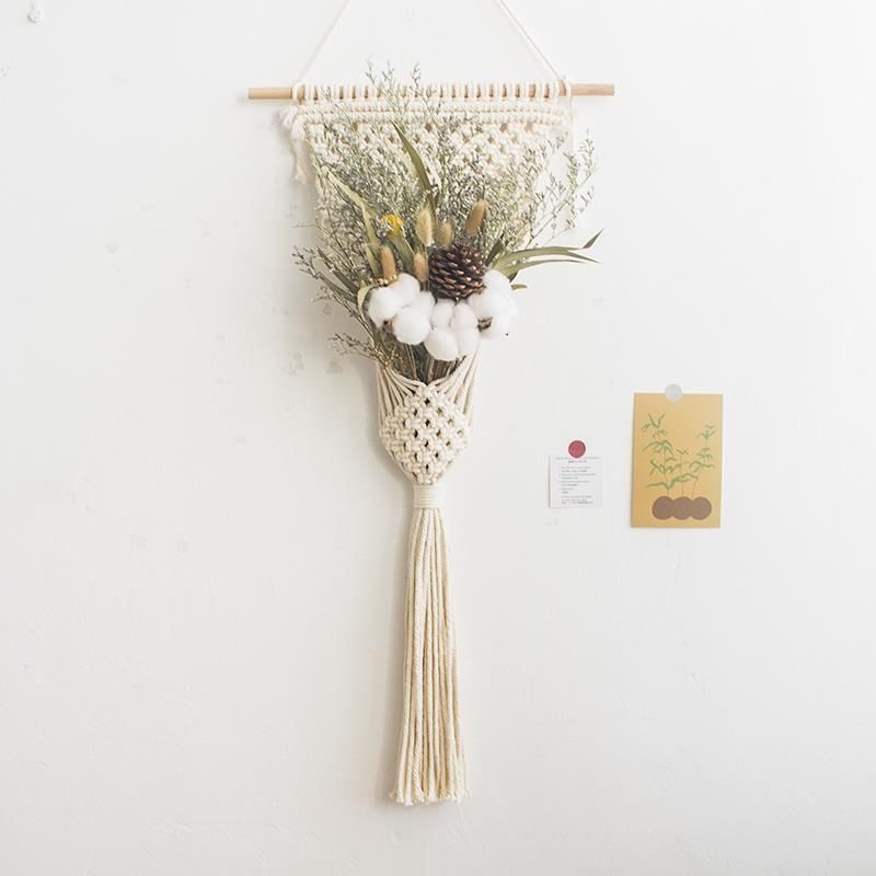 Ins Homestay Handwoven Basket of Dried Flowers