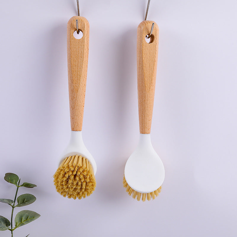 Solid Wood Handle Pot Brush