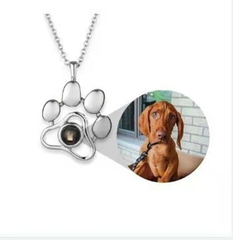 Projection Pendant Titanium Steel Collar Palm Print Dog Tag