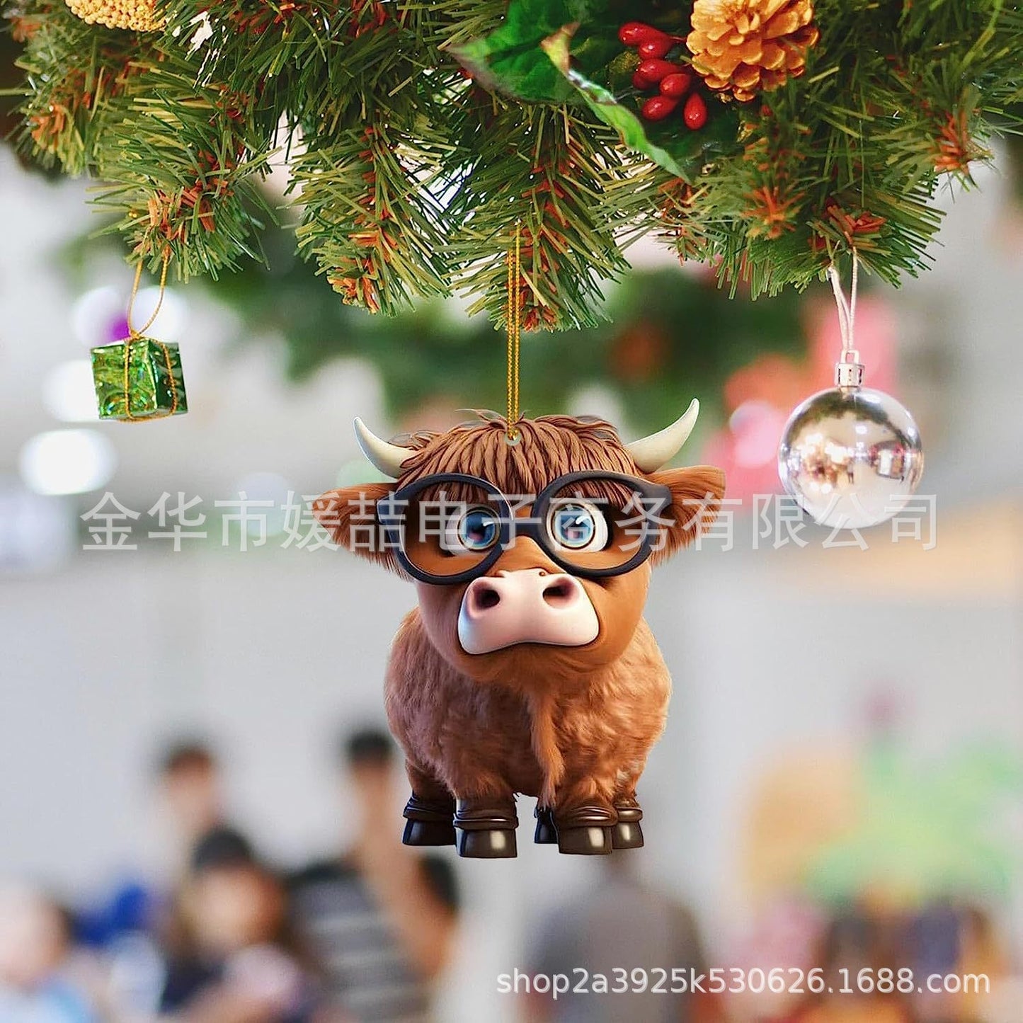 New Products Cute Cartoon Cow Car Pendant Home Tree Decoration Christmas