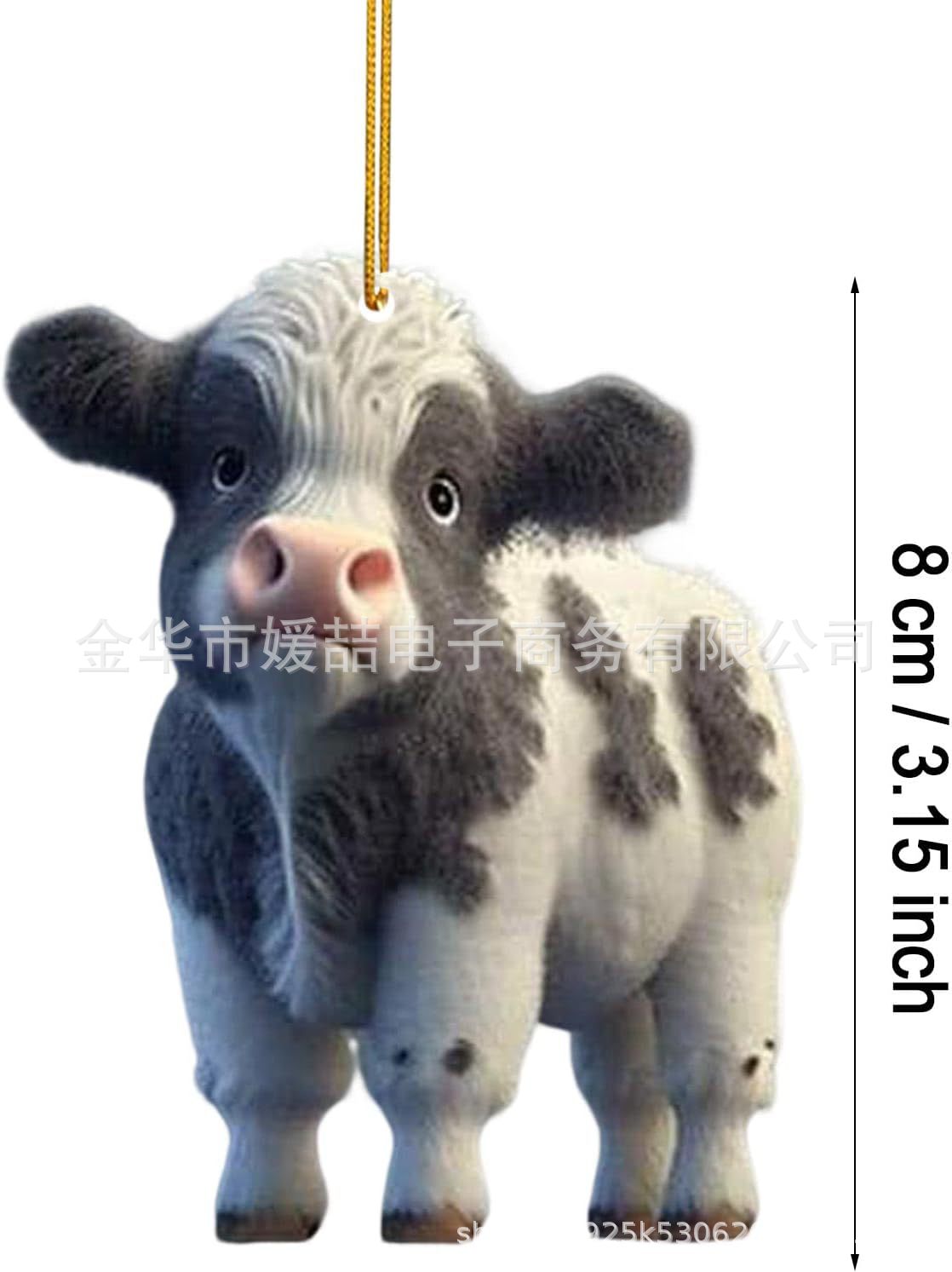 New Products Cute Cartoon Cow Car Pendant Home Tree Decoration Christmas