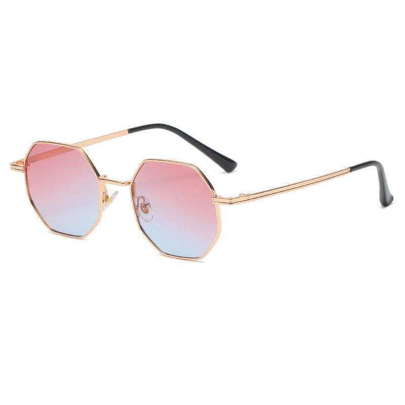 New Retro Small Frame Sunglasses Metal Octagonal For Men And Women