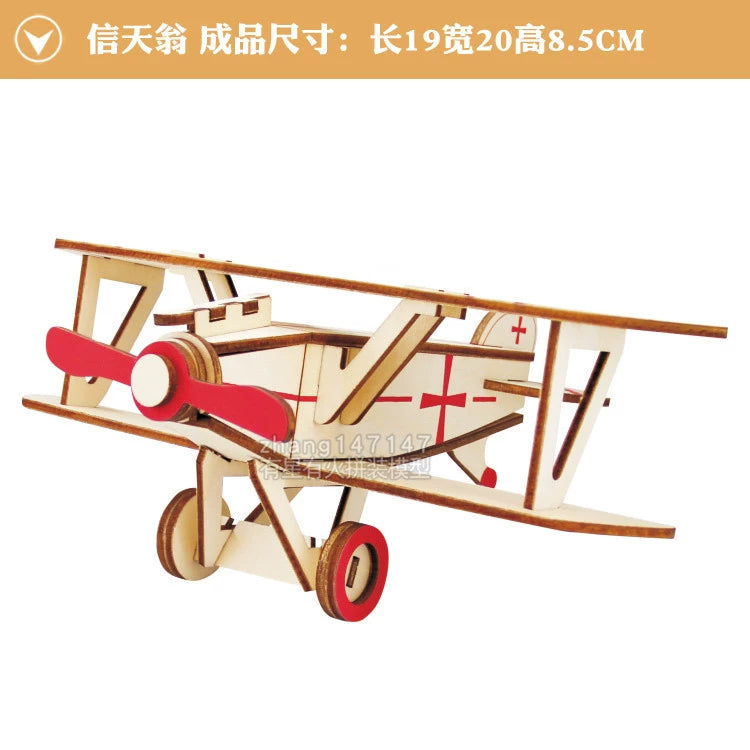 Avion en bois Puzzle tridimensionnel jouets pour enfants 6-7-10-12 ans garçon Puzzle modèle 3D en bois