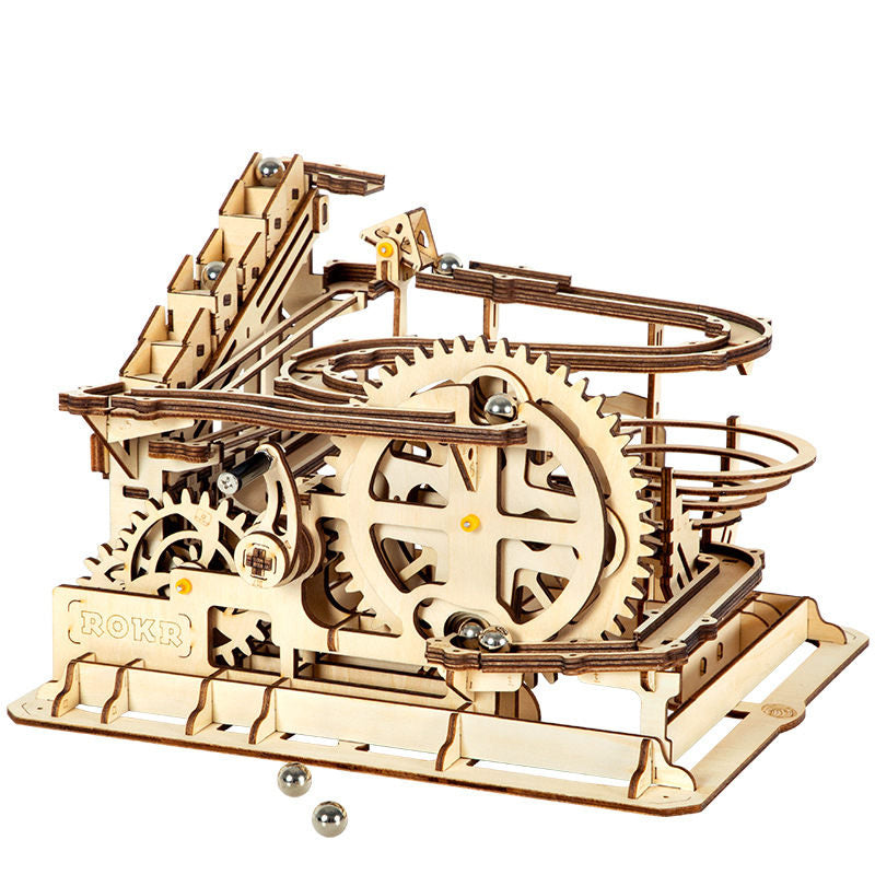 Wooden toy mechanical transmission model 3D puzzle handmade